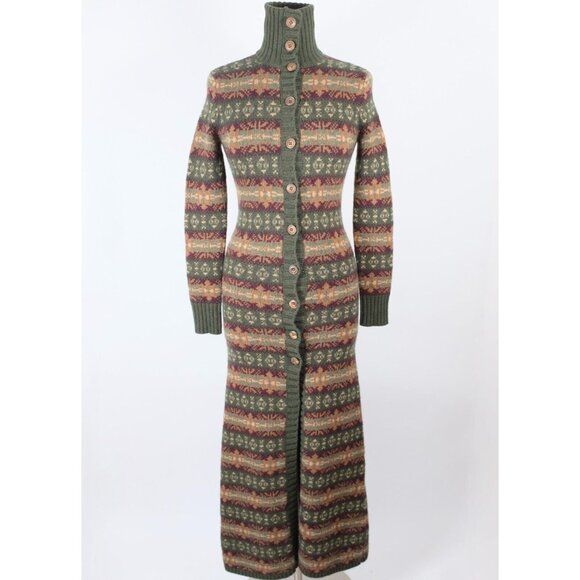 Ralph Lauren Collection sweater cardigan Small dress Fair Isle long full length - Picture 5 of 12